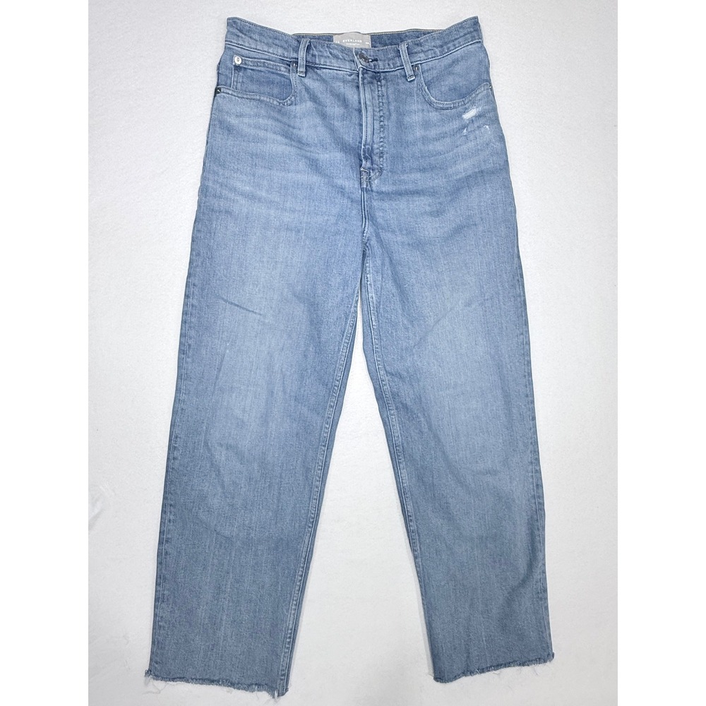 Everlane The Way-High Jean Light Blue Straight Leg Raw Hem Denim 30R